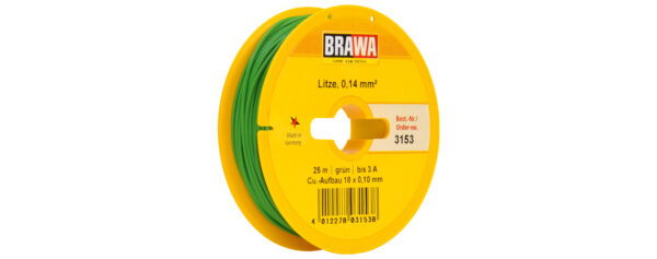 Brawa 3153 <br>Schaltlitze 0,14mm² 25m gn | 3153