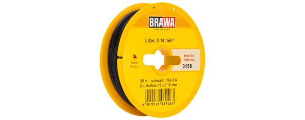 Brawa 3158 <br>Schaltlitze 0,14mm² 25m sw | 3158