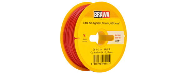 Brawa 3211 <br>Einzelader 0,25mm² 25m rt | 3211