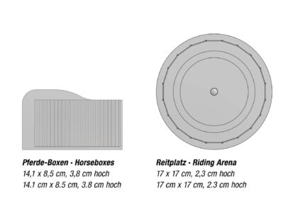 Noch 66717 <br>micro-motion Reitplatz mit Pferde-Boxen | 66717 Reitplatz Pferde Boxen Grundriss 1