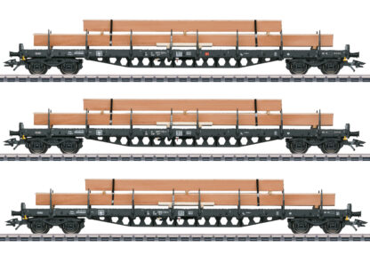 Märklin 47153 <br> Rungenwagen-Set mit Holzbeladung DB AG Ep VI | 47153