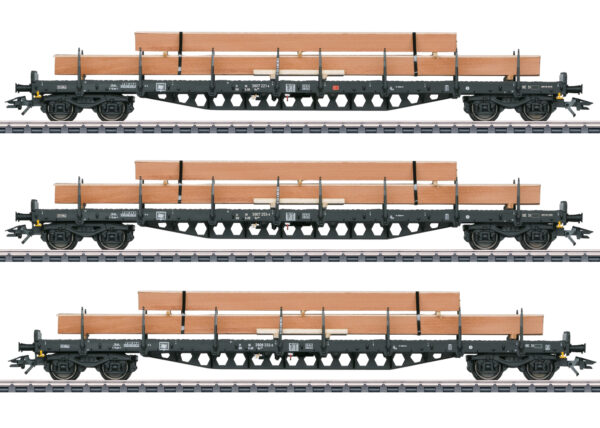 Märklin 47153 <br> Rungenwagen-Set mit Holzbeladung DB AG Ep VI | 47153