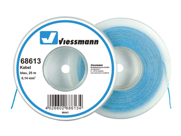 Viessmann 68613 <br>25 m Kabel, 0,14 mm²,bl. | 68613 1