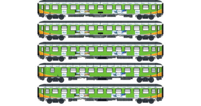 LS Models LS46034 <br>5ER SET PERSONENWAGEN BVCMZ+BVCMBZ ALPEN-SYLT-EXPRESS | LS46034