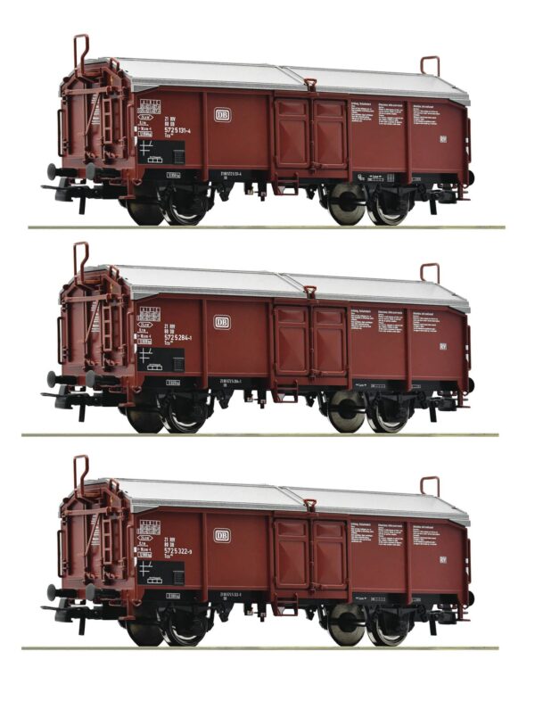 Roco 77050 <br>3-tlg. Set: Schiebedachwagen, DB | Roco 77050