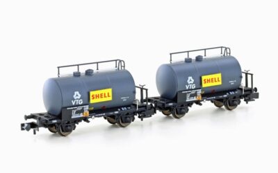 Hobbytrain H24831 2er Set Leichtbau-Kesselwagen „SHELL“, DB / VTG, Ep. IV