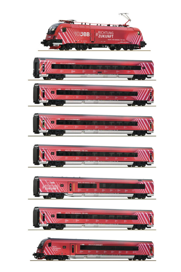 Roco 5510002 <br>8-tlg. Set: „100 Jahre ÖBB“-Railjet, ÖBB | Roco 5510002