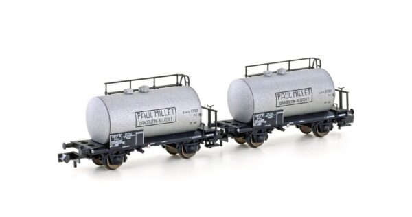 Hobbytrain H24852 <br>2er Set Leichtbau-Kesselwagen "Millet", SNCF, Ep. III | hobbytrain h24852 n 2er set leichtbau kesselwagen millet sncf ep iii