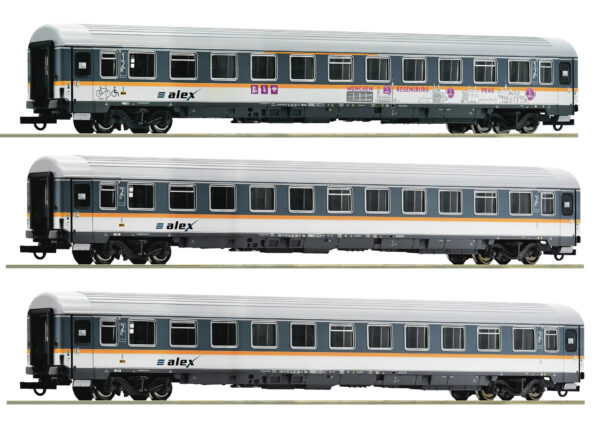 Roco 74018 <br>3-tlg. Set: Eurofima-Wagen, alex | Roco 74018